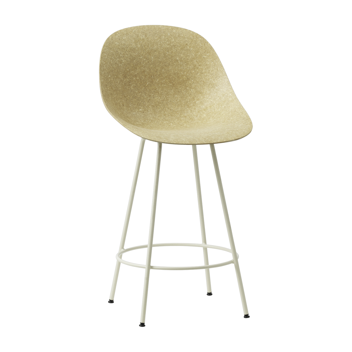 Silla de bar de cáñamo reciclable de acero crema 65cm Mat - Normann Copenhagen