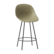 Silla de bar reciclable de algas y acero negro 65cm Mat - Normann Copenhagen