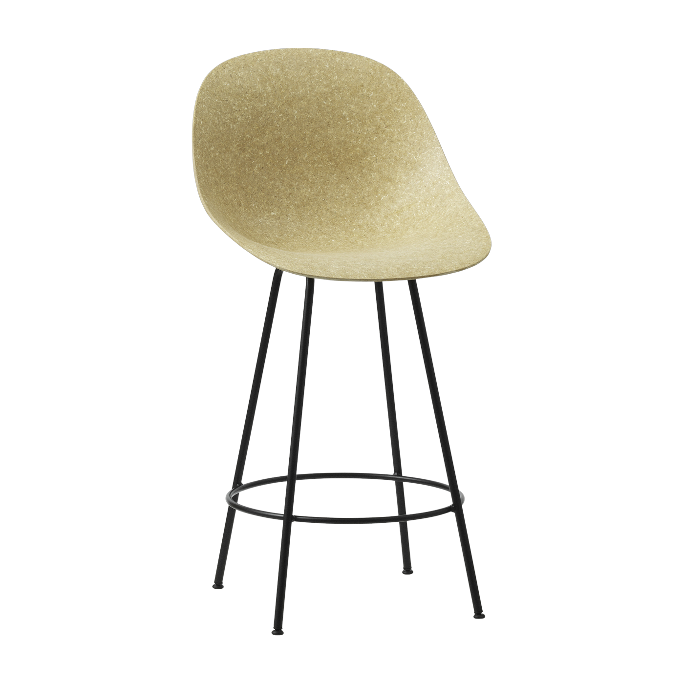 Mat Silla de bar reciclable de cáñamo y acero negro 65cm - Normann Copenhagen