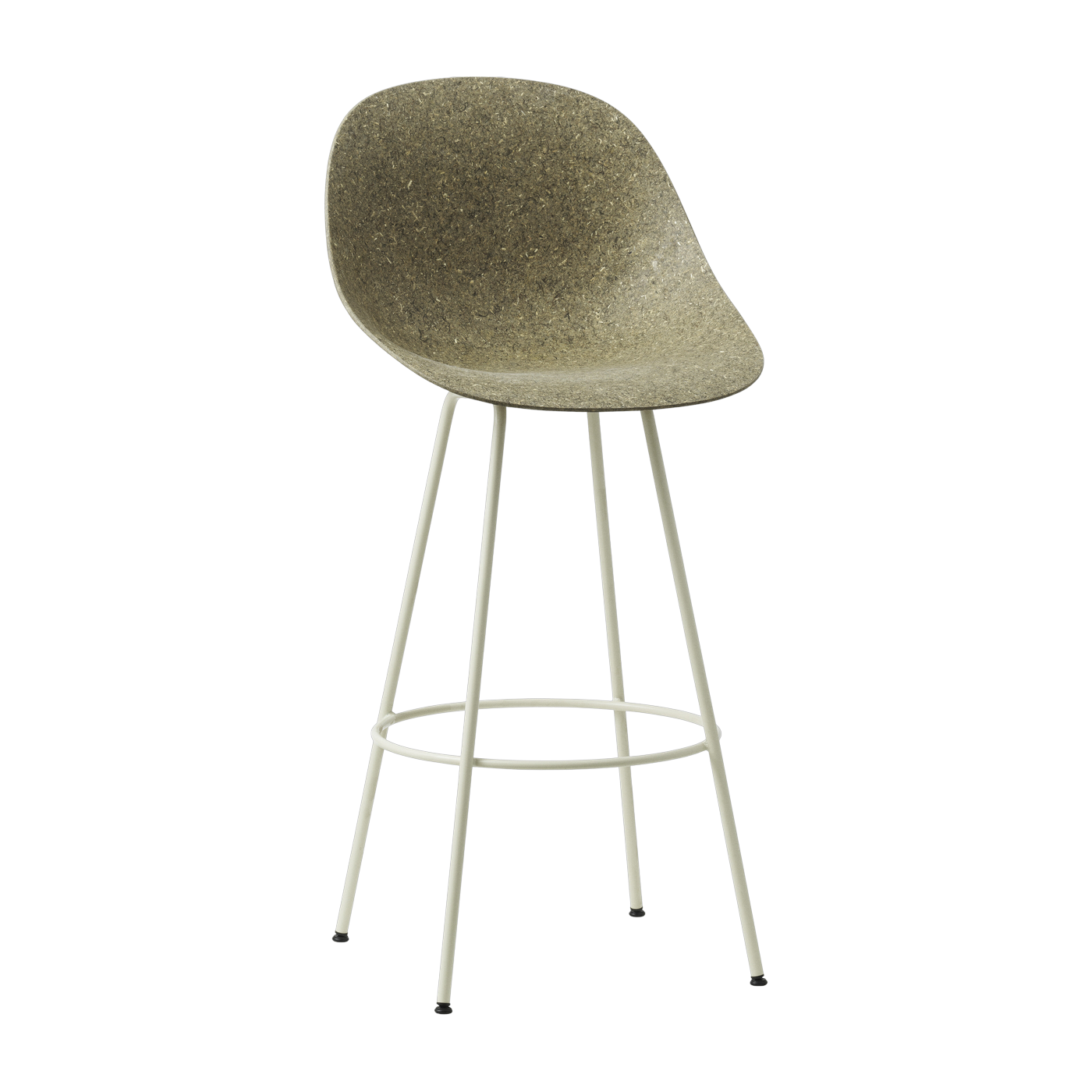 Silla de bar reciclable de algas y acero crema 75cm Mat - Normann Copenhagen