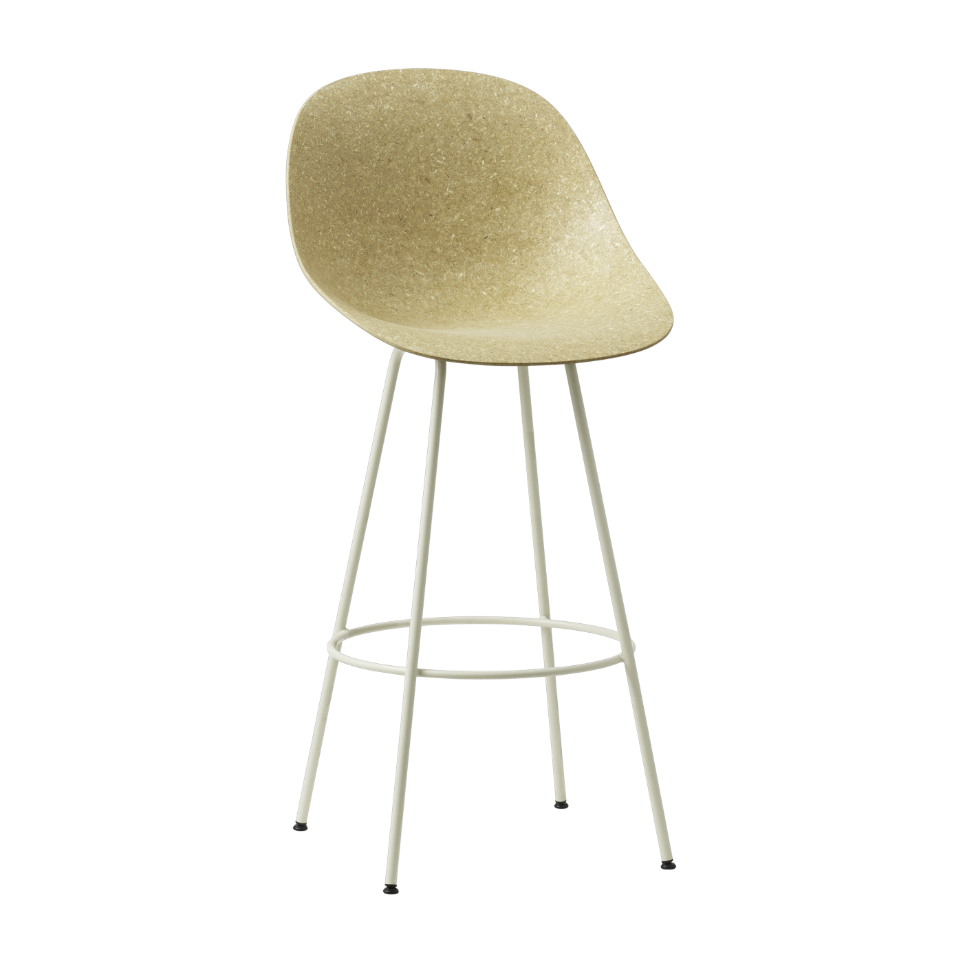 Mat Silla de bar reciclable de cáñamo y acero crema 75cm - Normann Copenhagen