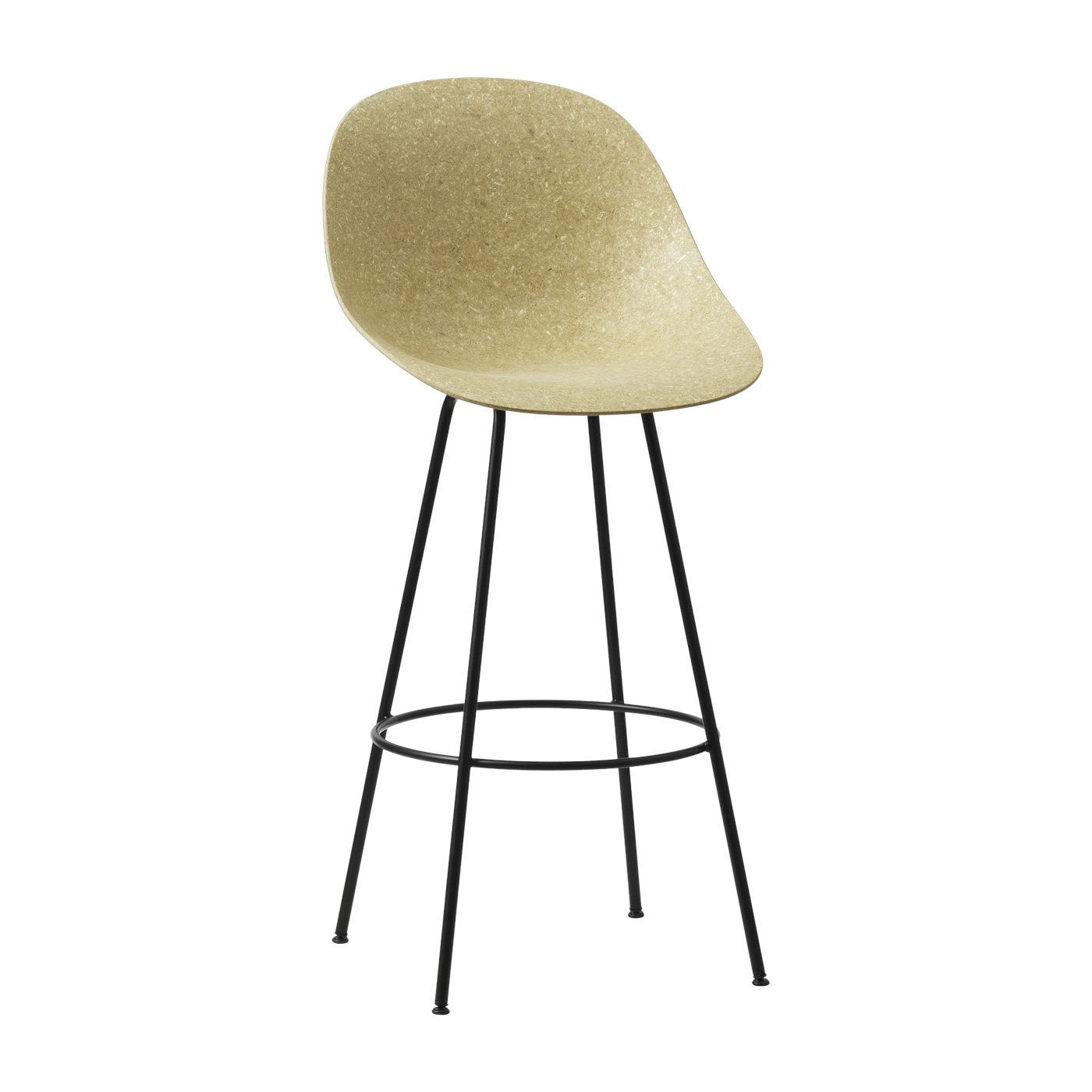 Mat Silla de bar reciclable de cáñamo y acero negro 75cm - Normann Copenhagen