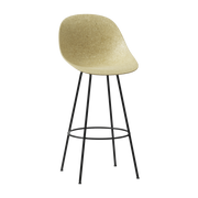 Mat Silla de bar reciclable de cáñamo y acero negro 75cm - Normann Copenhagen