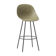 Chaise de bar recyclable en herbes marines et acier noir 75cm Mat - Normann Copenhagen