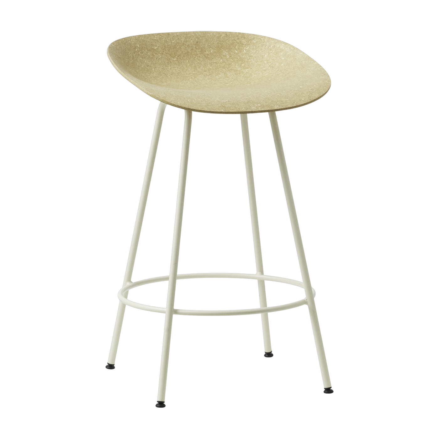 Taburete de bar reciclable de cáñamo y acero crema 65cm Mat - Normann Copenhagen