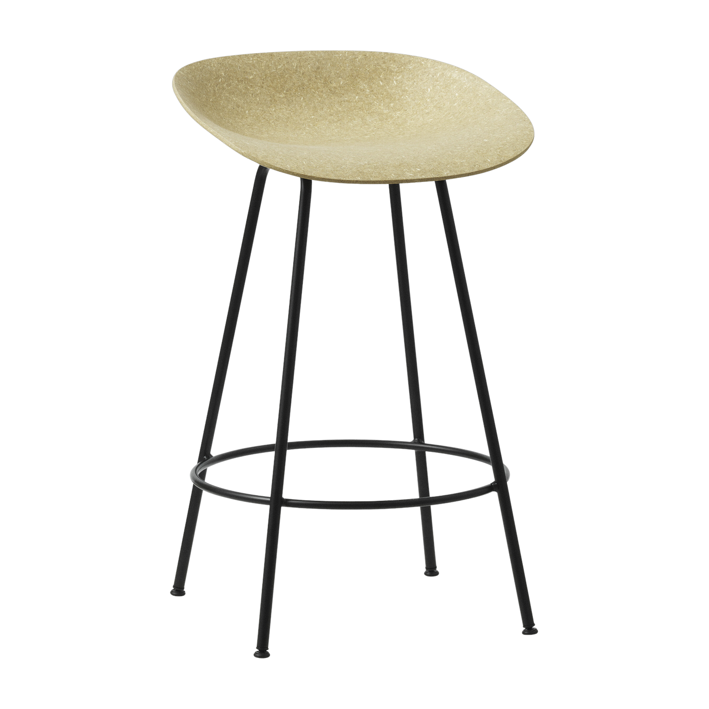Taburete de bar reciclable de cáñamo y acero negro 65cm Mat - Normann Copenhagen