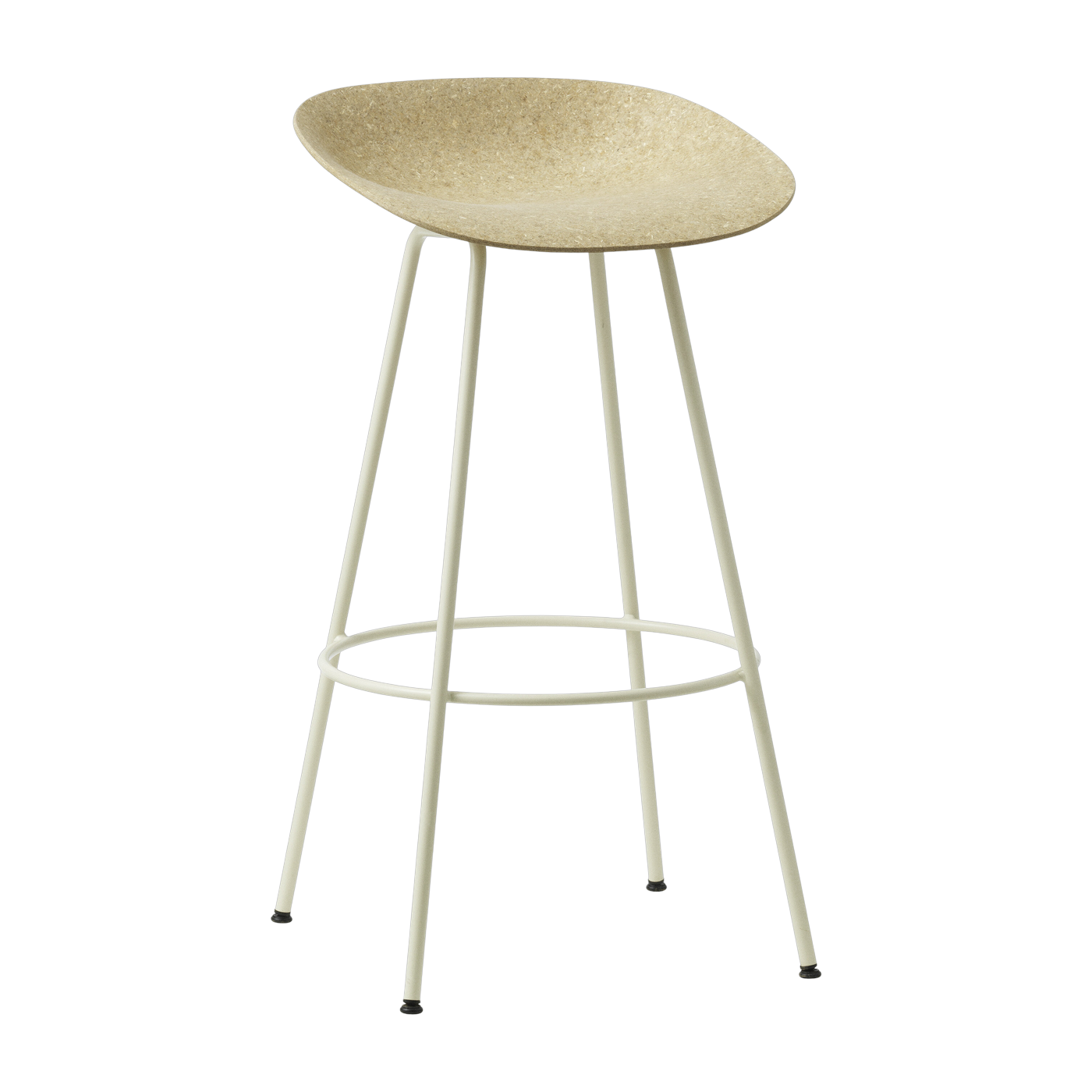 Taburete de bar reciclable de cáñamo y acero crema 75cm Mat - Normann Copenhagen