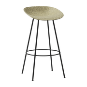 Tabouret de bar recyclable en herbes marines et acier noir 75cm Mat - Normann Copenhagen