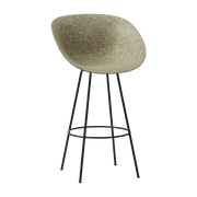 Sedia da bar con braccioli riciclabili in alga marina e acciaio nero 75cm Mat - Normann Copenhagen