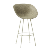 Silla de bar con reposabrazos reciclables de algas y acero crema 75cm Mat - Normann Copenhagen
