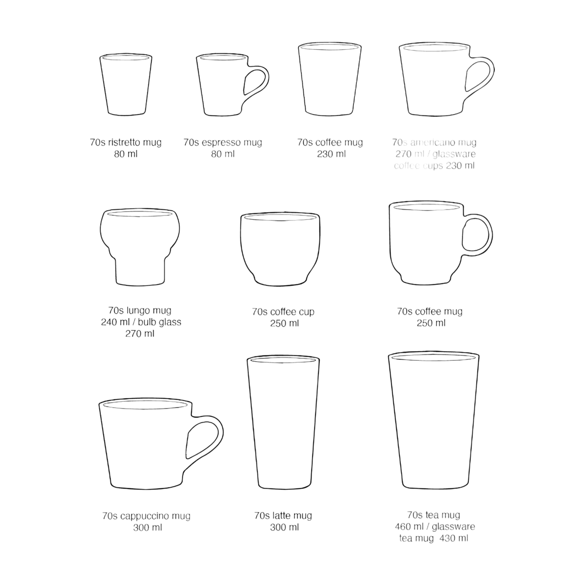 Latte Brine Kaffeebecher (Satz von 2) -. HKLIVING