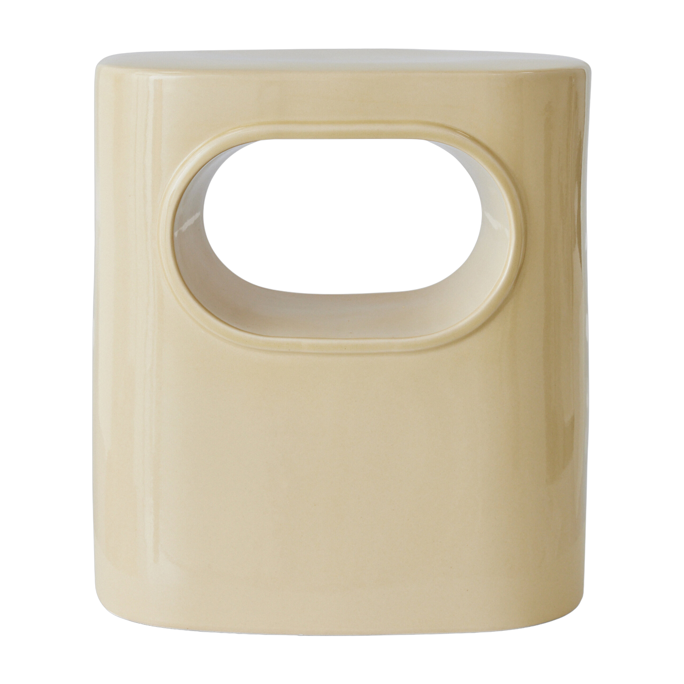 Cremefarbener Beistelltisch aus Steingut 26x36x39cm Space -. HKliving