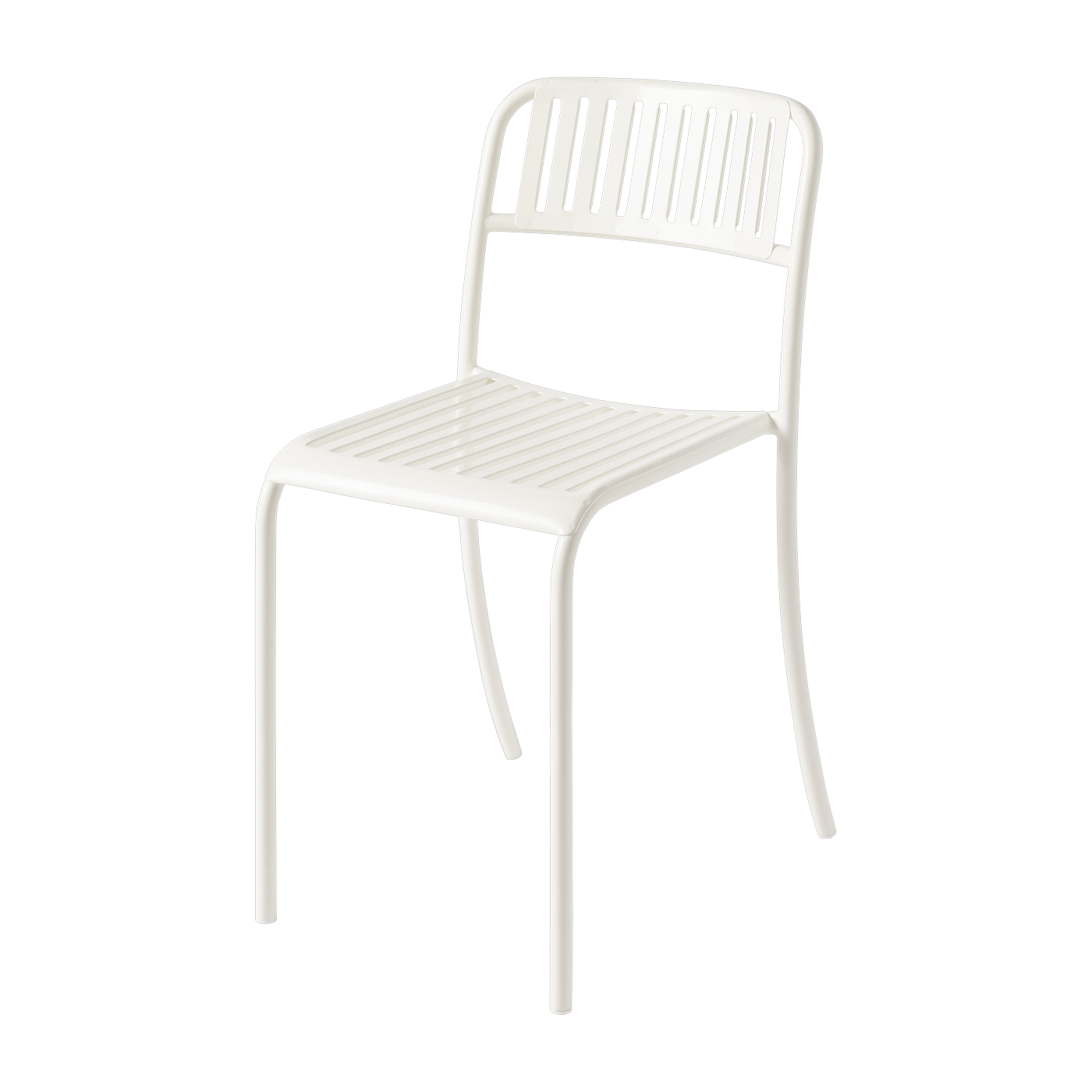 Chaise de jardin à lames en acier inoxydable blanc pur Patio - Tolix