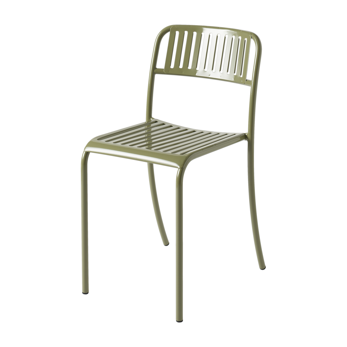Chaise de jardin à lames en acier inoxydable vert jonc Patio - Tolix