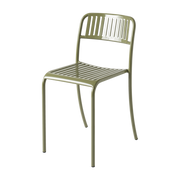 Chaise de jardin à lames en acier inoxydable vert jonc Patio - Tolix