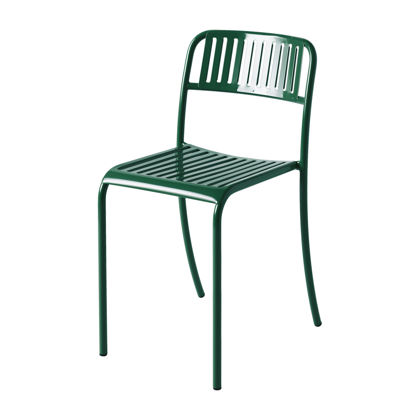 Chaise de jardin à lames en acier inoxydable vert mousse Patio - Tolix