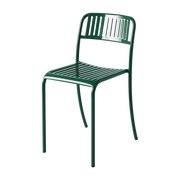 Chaise de jardin à lames en acier inoxydable vert mousse Patio - Tolix