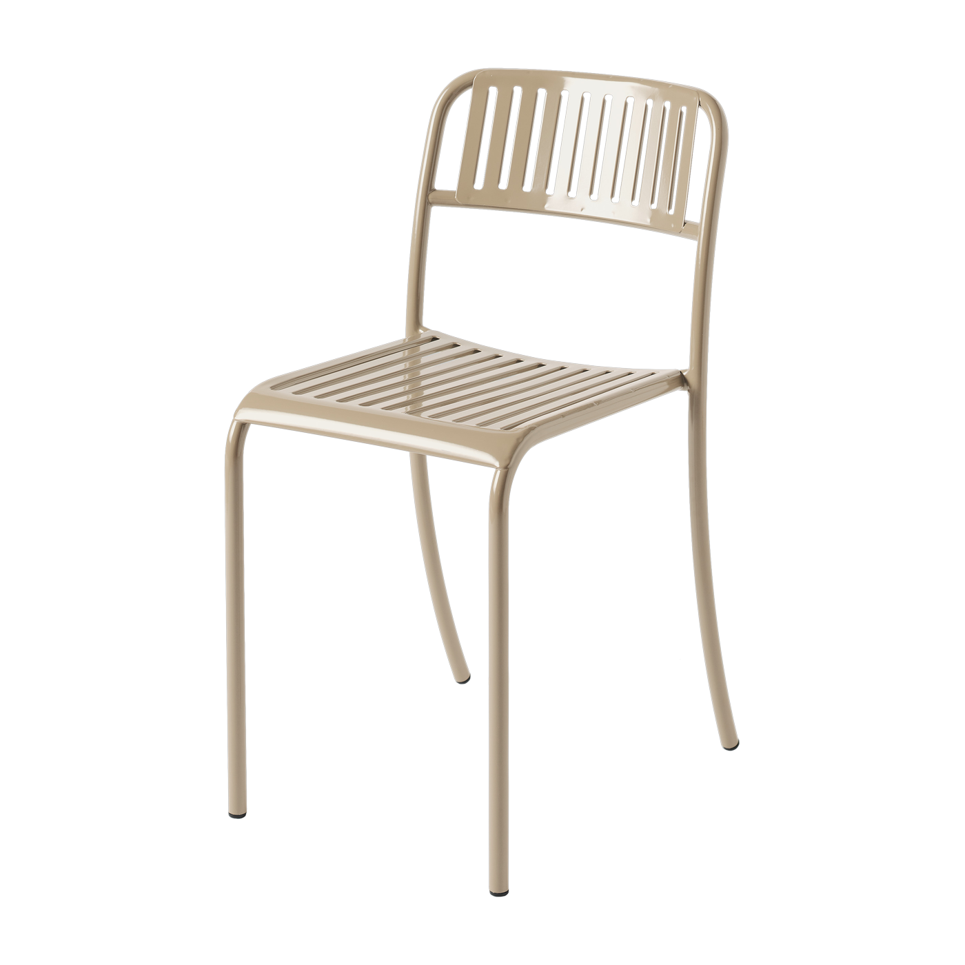 Chaise de jardin à lames en acier inoxydable beige gris Patio - Tolix