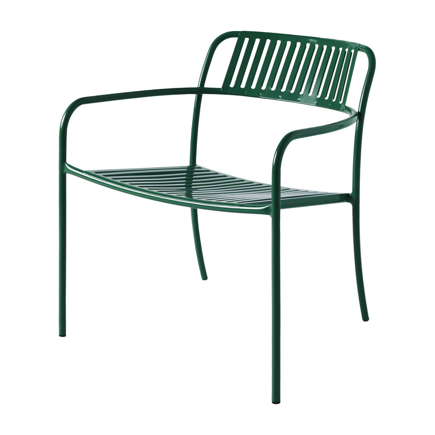 Fauteuil de jardin avec accoudoirs à lames en acier inoxydable vert mousse Patio - Tolix