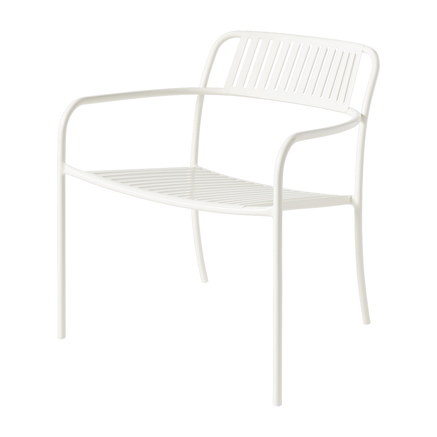 Fauteuil de jardin avec accoudoirs à lames en acier inoxydable blanc pur Patio - Tolix
