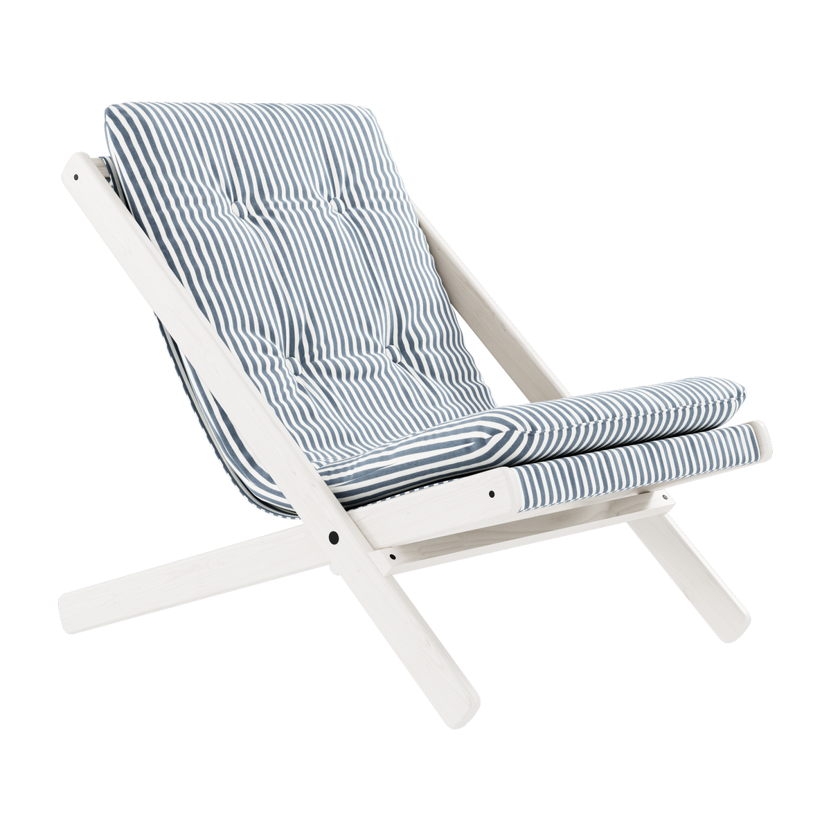 Boogie beech and blue striped fabric deckchair - Karup Design