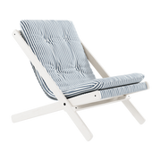 Boogie beech and blue striped fabric deckchair - Karup Design