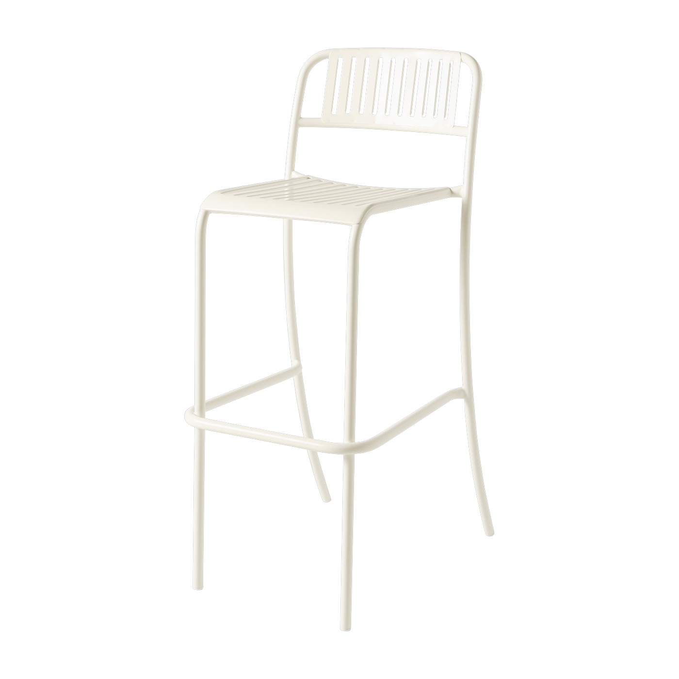 Patio Silla de bar de jardín de acero inoxidable blanco perla 75cm - Tolix
