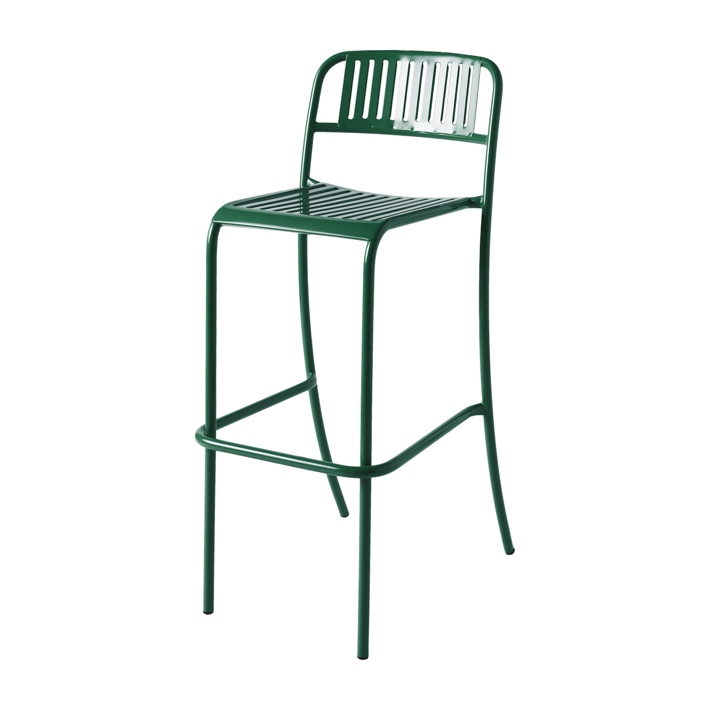 mousse Patio Silla de bar de jardín con lamas de acero inoxidable verde 75cm - Tolix
