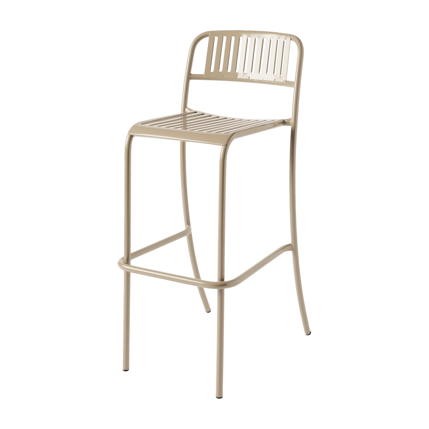 Patio Silla de bar de jardín de acero inoxidable beige gris 75cm - Tolix
