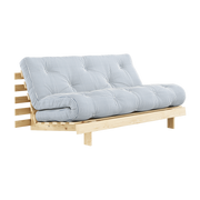 Canapé-lit 3 places en pin et tissu bleu rayé 160x200cm Roots - Karup Design