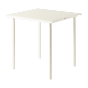 Patio Mesa de jardín cuadrada de acero inoxidable blanco perla 75x75cm - Tolix