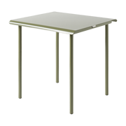 Table de jardin carrée en acier inoxydable vert jonc 75x75cm Patio - Tolix