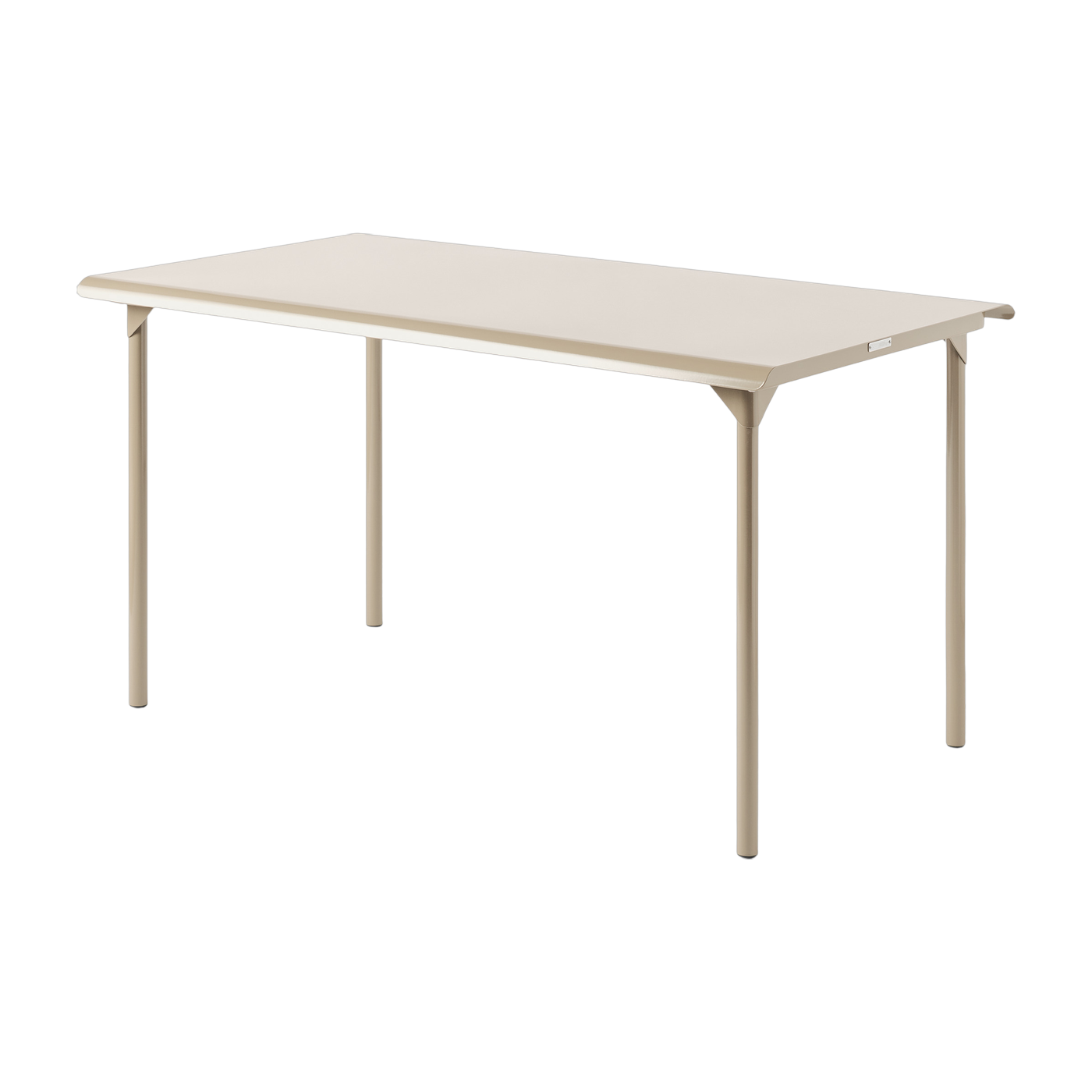 Rechteckiger Gartentisch aus Edelstahl beige grau 140x80cm Patio - -. Tolix