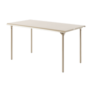 Patio Mesa de jardín rectangular de acero inoxidable gris beige 140x80cm - Tolix
