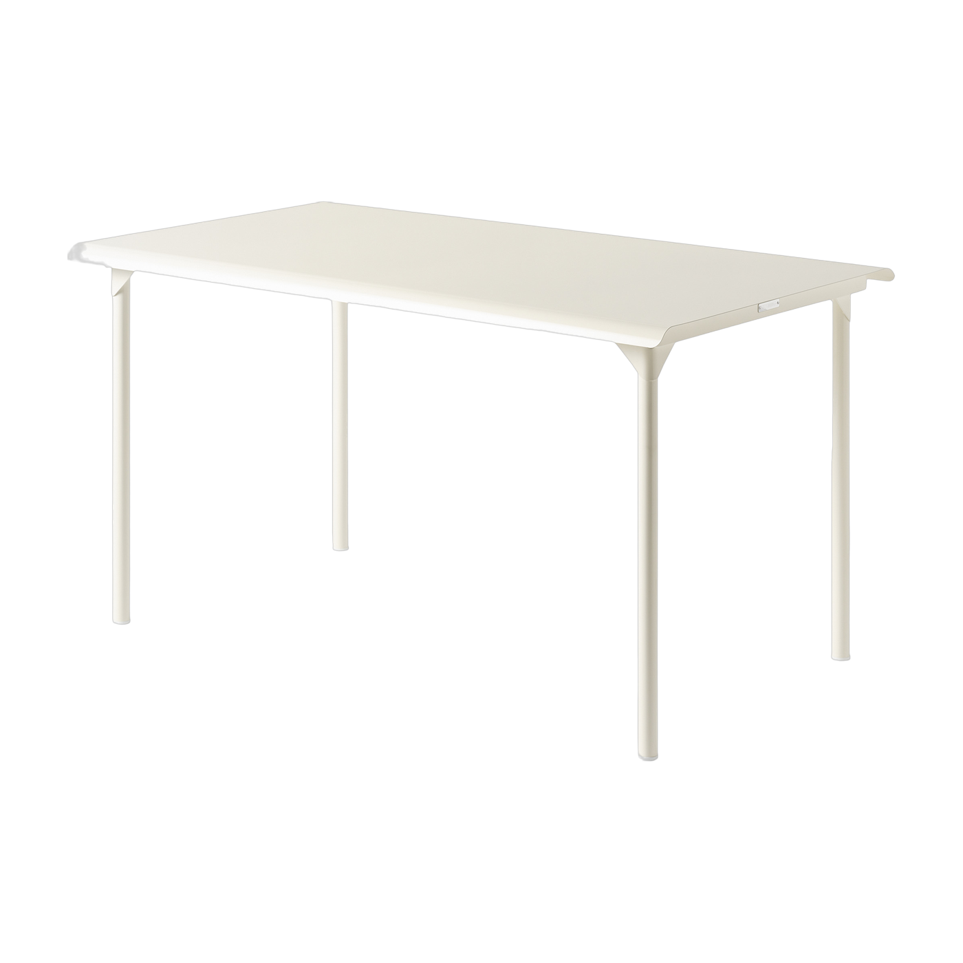 Rechteckiger Gartentisch aus perlweißem Edelstahl 140x80cm Patio - -. Tolix