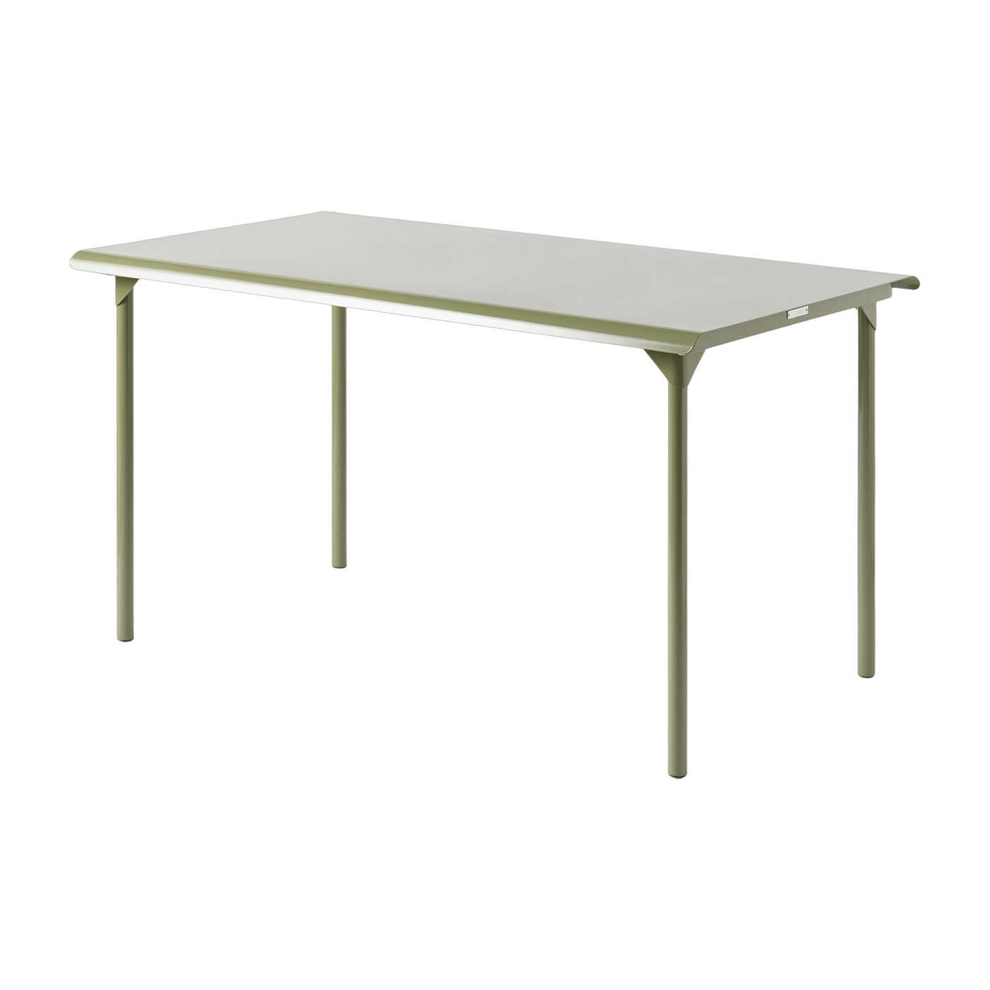 Rechteckiger Gartentisch aus Edelstahl in Binsengrün 140x80cm Patio - -. Tolix