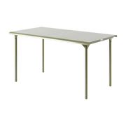 Patio Mesa de jardín rectangular en acero inoxidable verde junco 140x80cm - Tolix