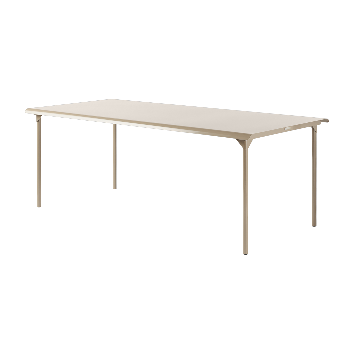 Rechteckiger Gartentisch aus Edelstahl beige grau 200x100cm Patio - -. Tolix