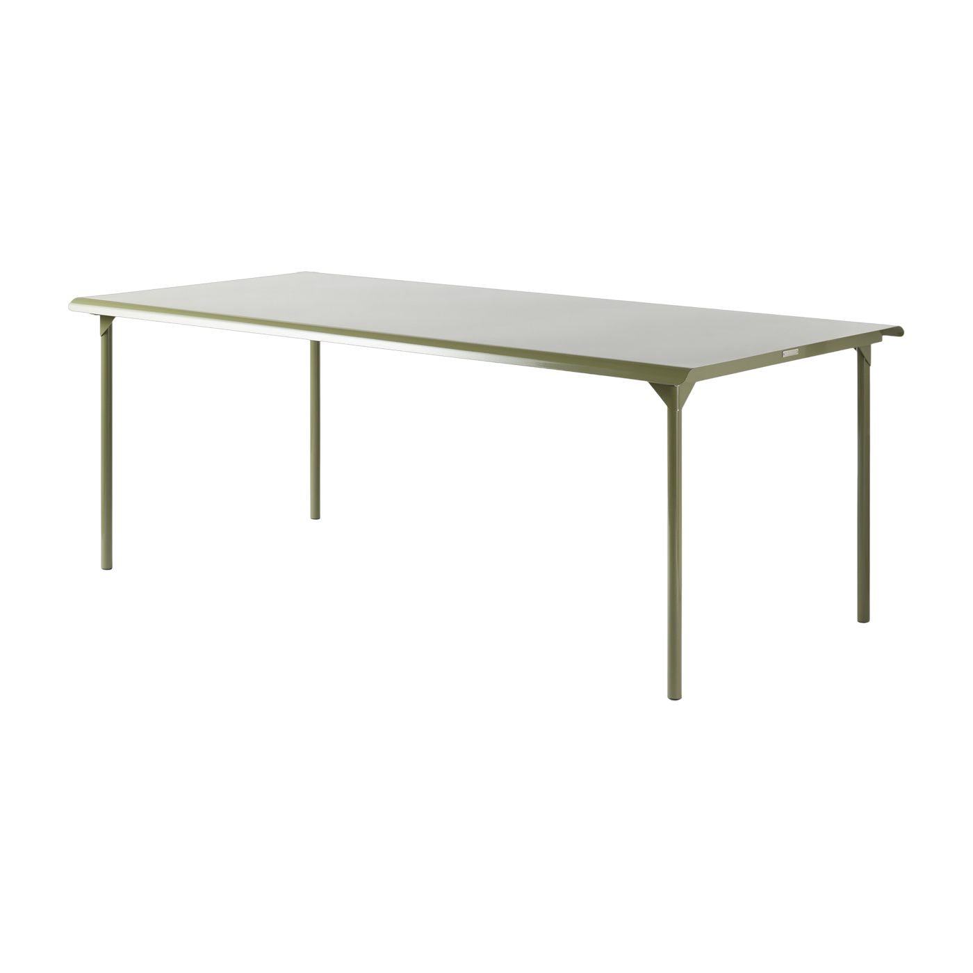 Rechteckiger Gartentisch aus Edelstahl in Binsengrün 200x100cm Patio - -. Tolix