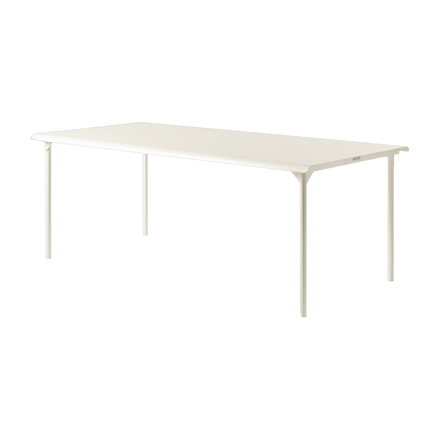 Rechteckiger Gartentisch aus perlweißem Edelstahl 200x100cm Patio - -. Tolix