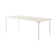 Patio Mesa de jardín rectangular de acero inoxidable blanco perla 200x100cm - Tolix