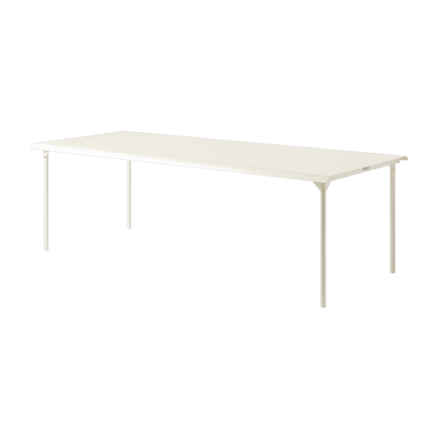Rechteckiger Gartentisch aus perlweißem Edelstahl 240x100cm Patio - -. Tolix