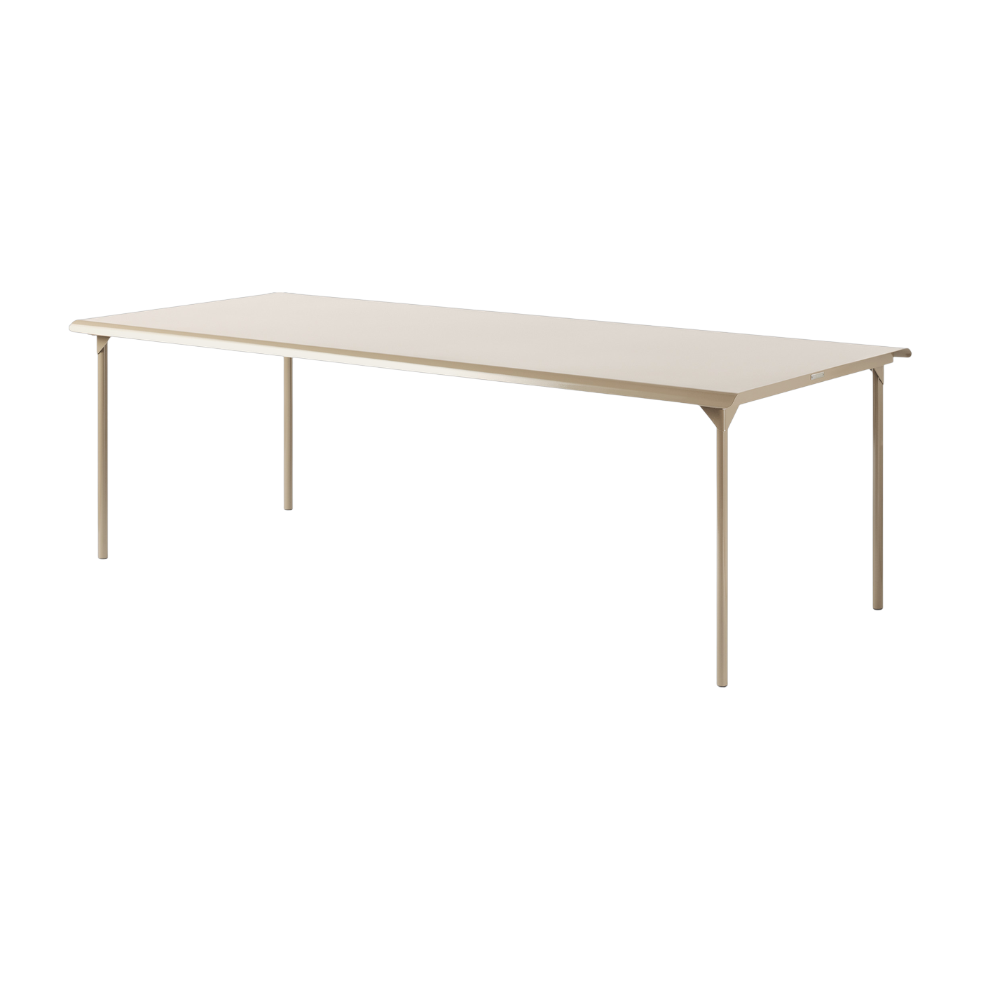 Rechteckiger Gartentisch aus Edelstahl beige grau 240x100cm Patio - -. Tolix