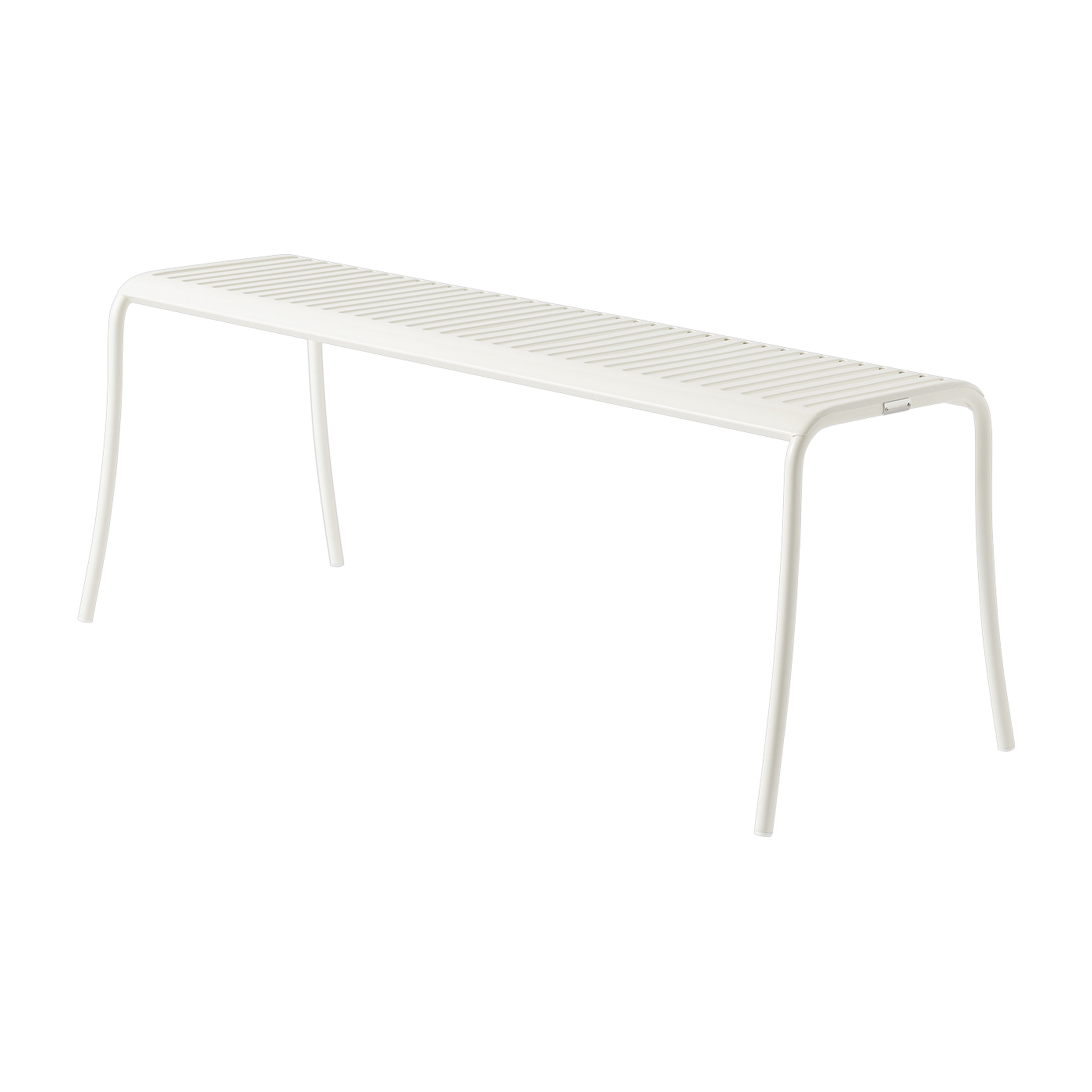 Banc de jardin en acier inoxydable blanc pur 116x48cm Patio - Tolix