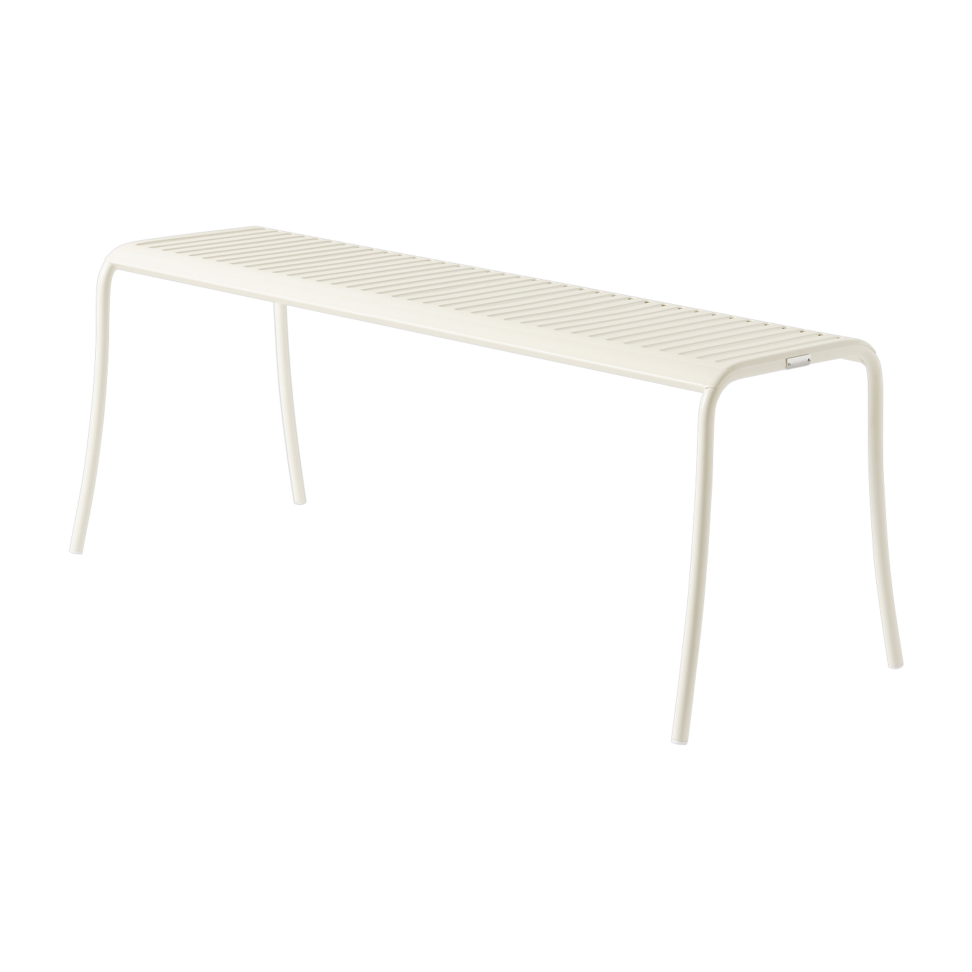 Banc de jardin en acier inoxydable blanc perlé 116x48cm Patio - Tolix