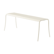 Banc de jardin en acier inoxydable blanc perlé 116x48cm Patio - Tolix
