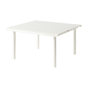 Pure white stainless steel square garden coffee table 75x75cm Patio - Tolix