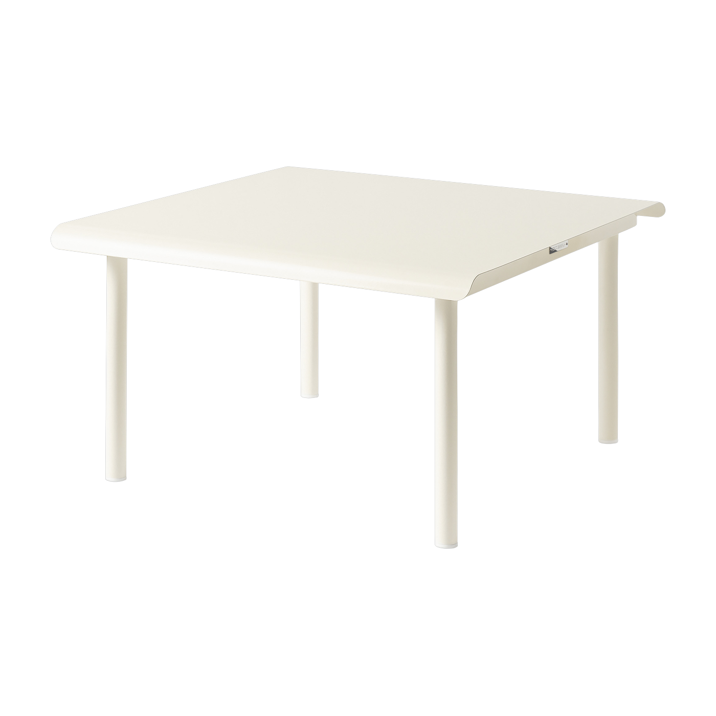 Quadratischer Gartencouchtisch aus Edelstahl perlweiß 75x75cm Patio - -. Tolix