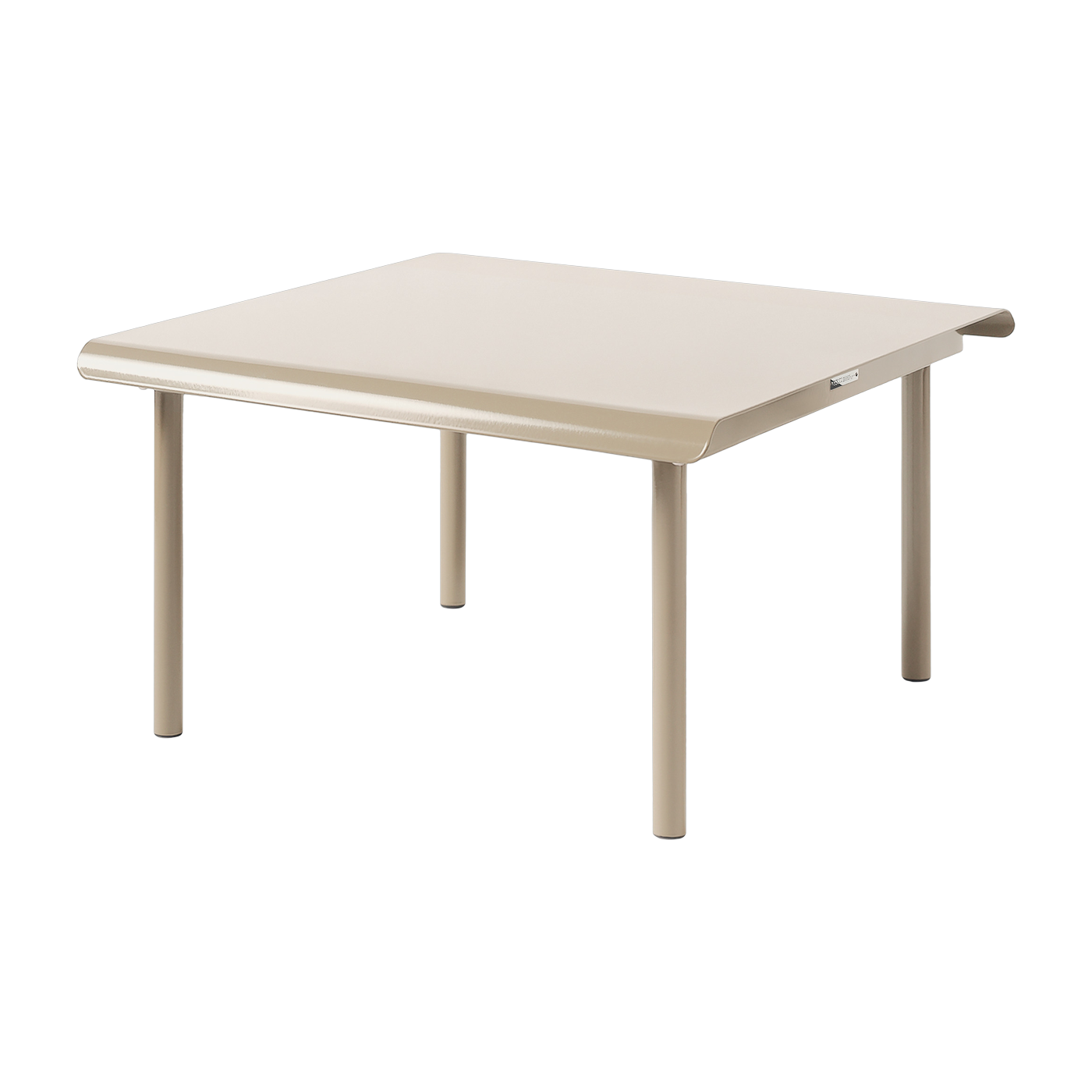 Quadratischer Gartencouchtisch aus Edelstahl beige grau 75x75cm Patio - - Tolix
