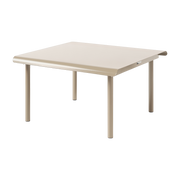 Patio Mesa de centro de jardín cuadrada de acero inoxidable beige gris 75x75cm - Tolix